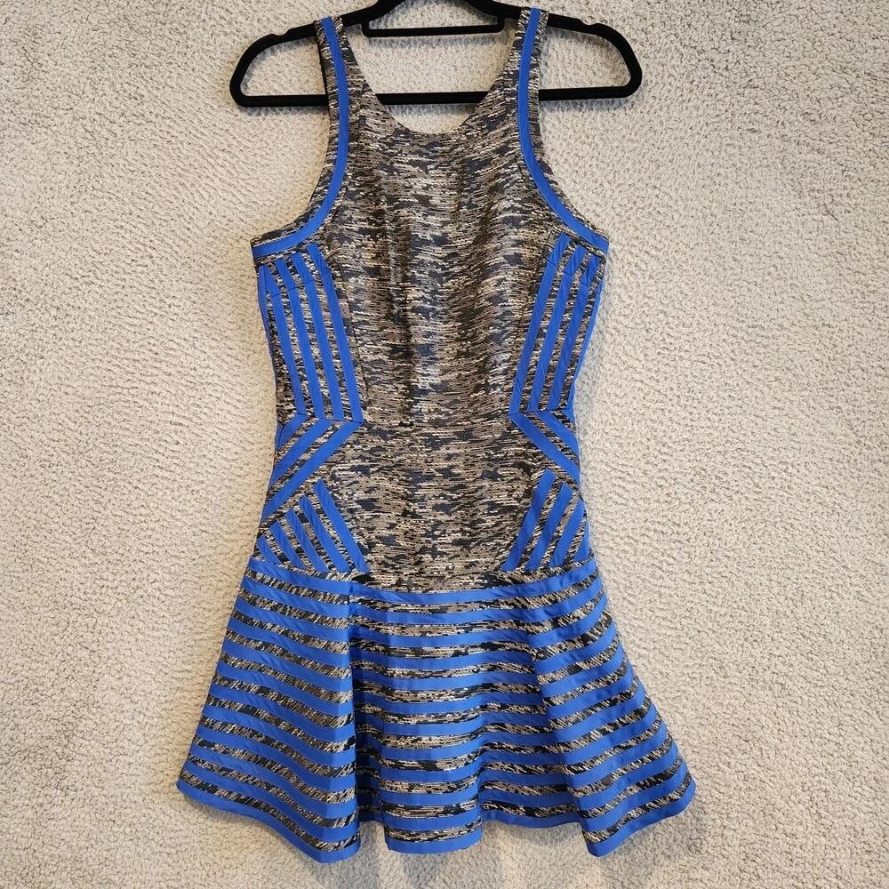 Parker Dress Womens Medium Metallic Stripe Ultramarine PA092099PLR Party